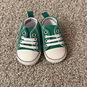 Green Canvas Kids Sneakers - Unbranded